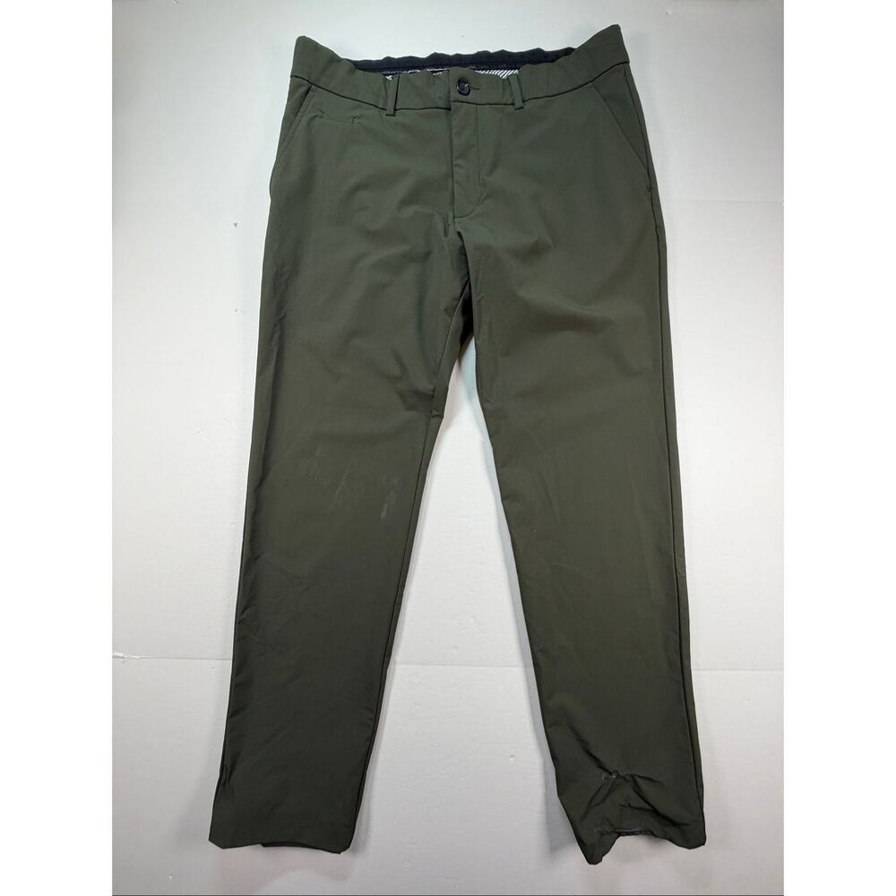 KJUS Ike Tailored Fit Golf Pants Men’s 35x32 Olive Green Stretch Performance